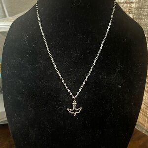 Elegant Silver Dove Pendant Necklace